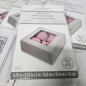 7pcs Celebrate It White Treat Boxes 3/Pk 6.25"x6.25"x3"